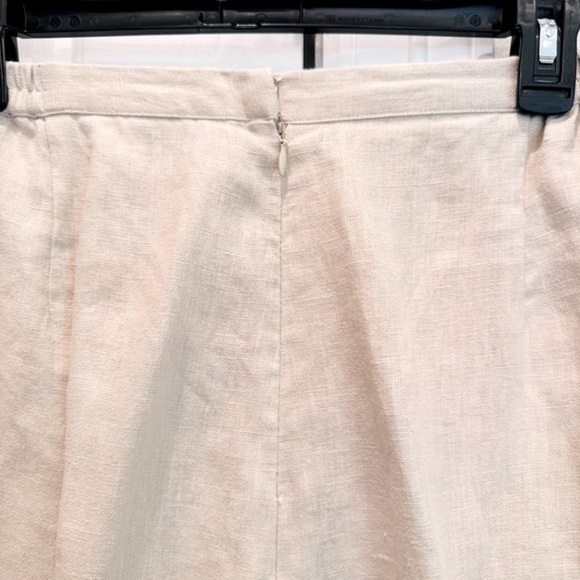 Linea by Louis Dell’Olio Size L 100% Linen Back Zip Stretch Waist Side Pockets - Picture 7 of 9